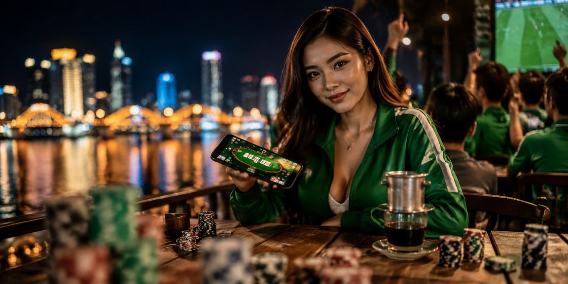 Người chơi tại Đà Nẵng thư giãn với cà phê và trải nghiệm trò chơi bài trực tuyến trên điện thoại