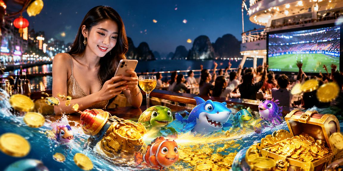 Người dùng tại Vịnh Hạ Long trải nghiệm casino trực tuyến qua ứng dụng di động trong lễ hội